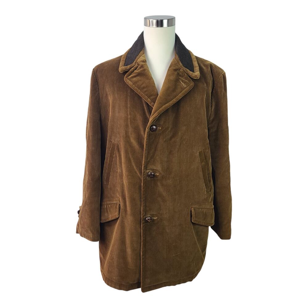 Oakbrook Sportswear Sears Brown Corduroy Sherpa Lined Coat Jacket Blazer 48 R